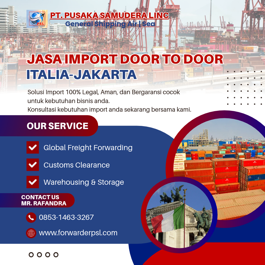 Jasa Import Door To Door Italia-Jakarta